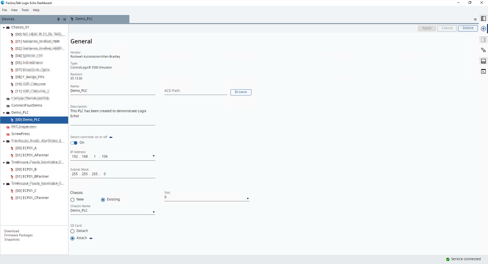 FactoryTalk Logic Echo Dashboard